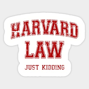 Vintage Harvard Law Jokes Sticker